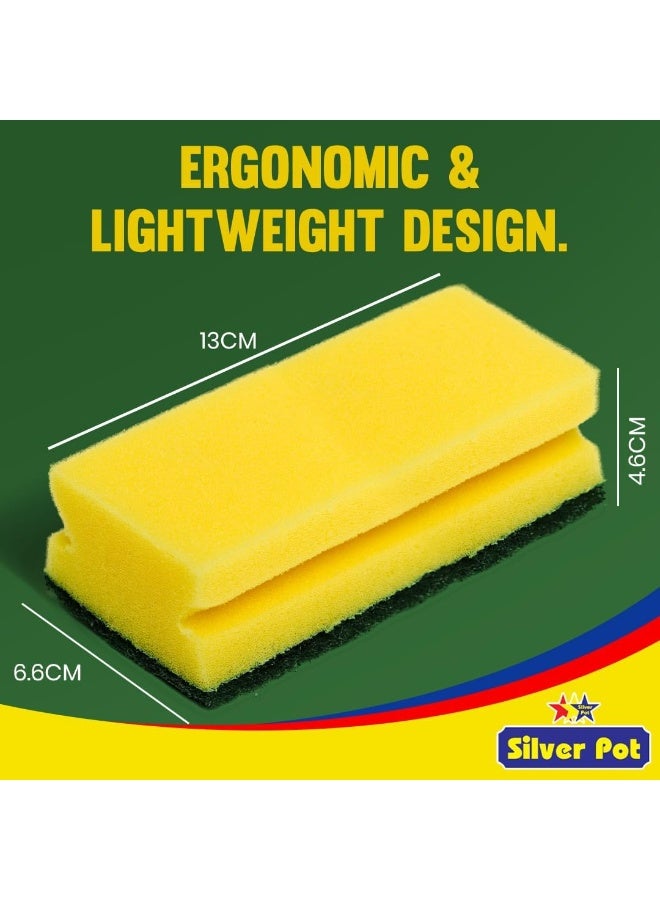 Silver Pot Kitchen Sponge & Scourer – 13cm Dual-Purpose Cleaning Sponge for Pots, Pans, Kitchen Utensils, and Delicate Surfaces - Image 3